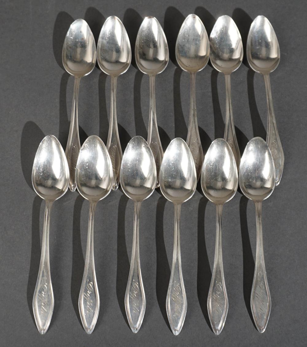 SET OF 12 TOWLE STERLING SILVER TEASPOONS,