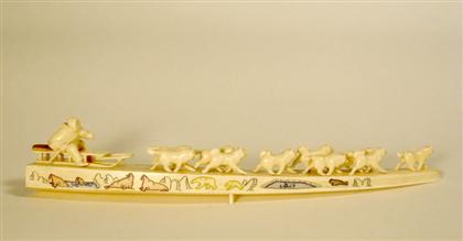Scrimshaw-decorated and carved