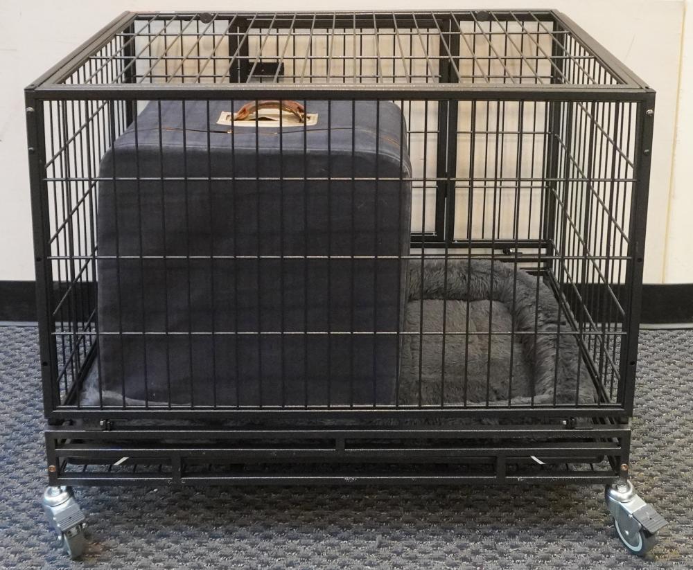 BLACK PAINTED METAL DOG CRATE 31 2e744b