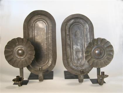 Two pair of tin candle sconces 4a53f