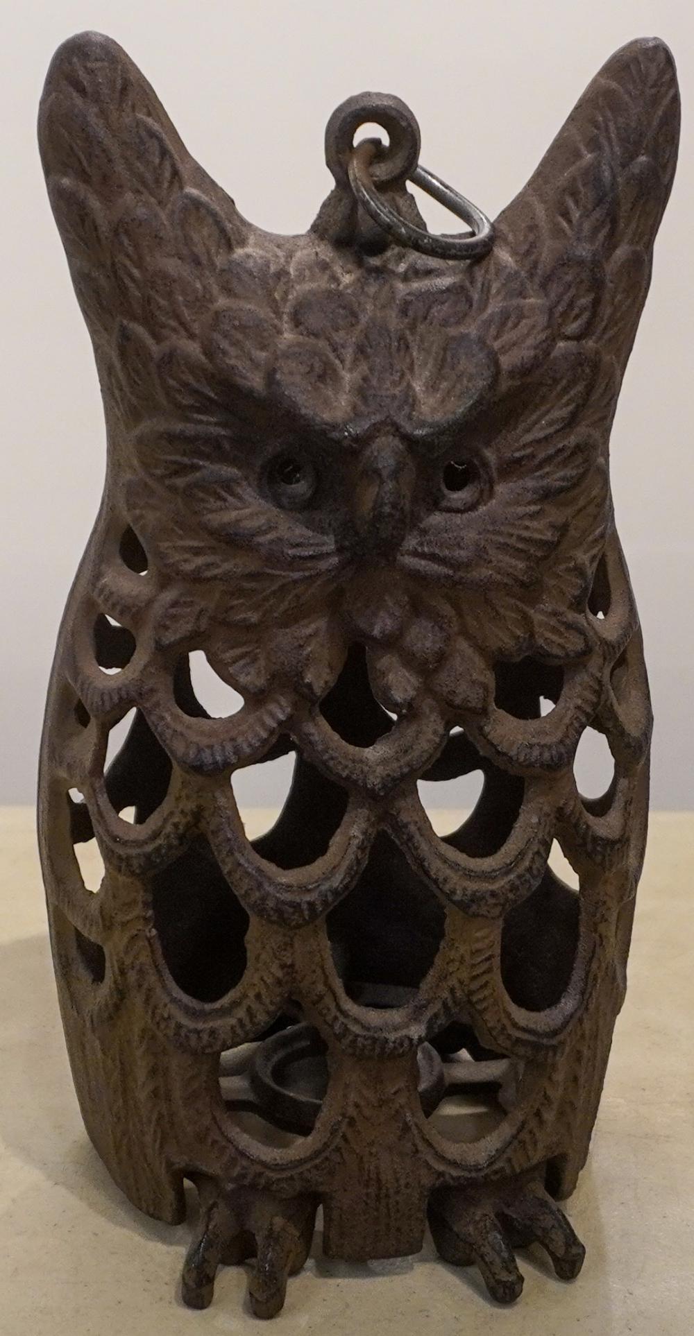 CHINESE BRONZE OWL FORM CENSER  2e7498