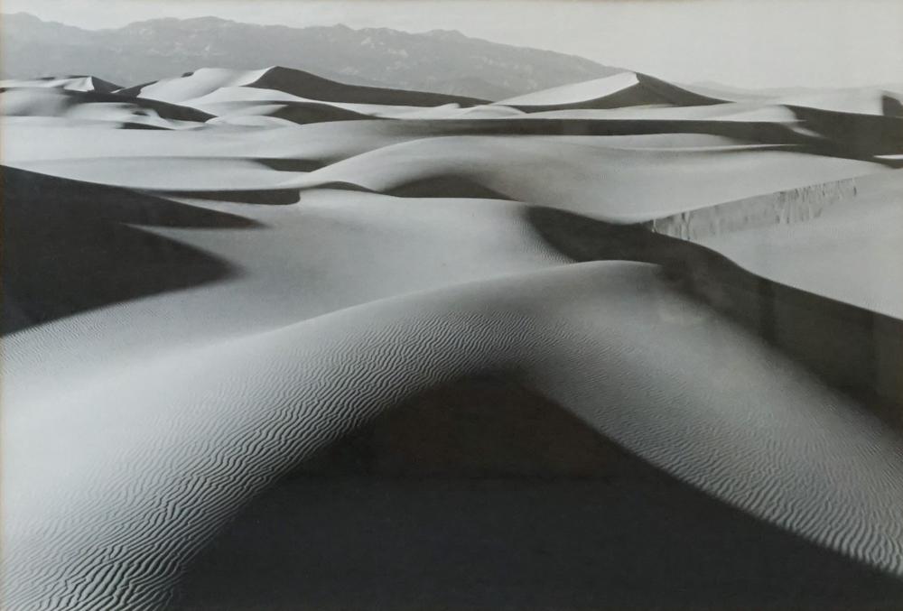 SAND DUNES, BLACK AND WHITE PHOTOGRAPH,