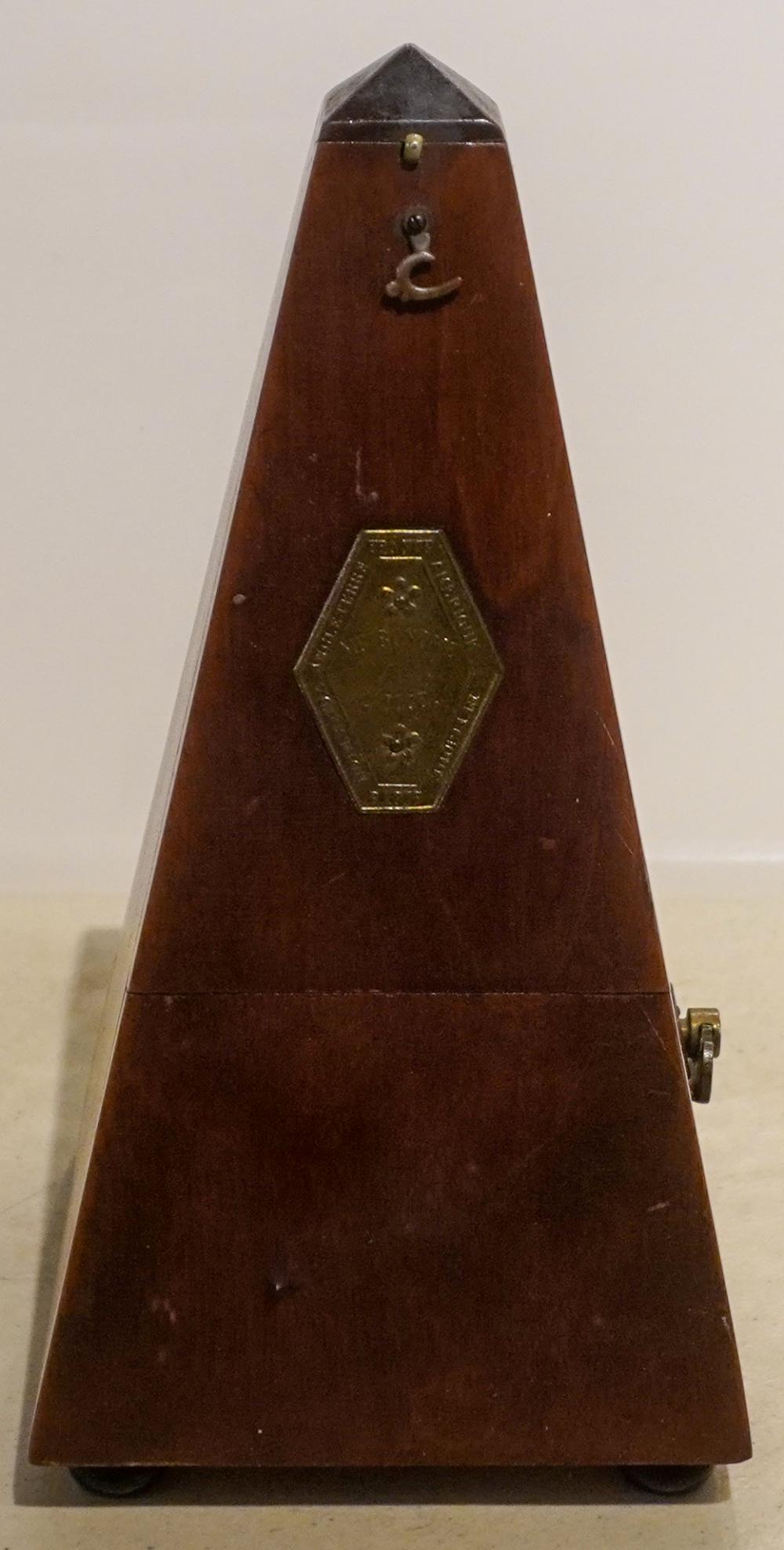 MAHOGANY METRONOME, H: 10 IN. (25.4