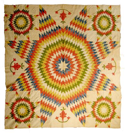 Pieced and appliqued quilt    pennsylvania,