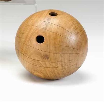 Lignum vitae bowling ball probably 4a555