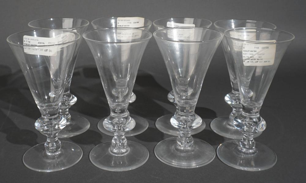 SET OF EIGHT STEUBEN WATER GOBLETS  2e7576