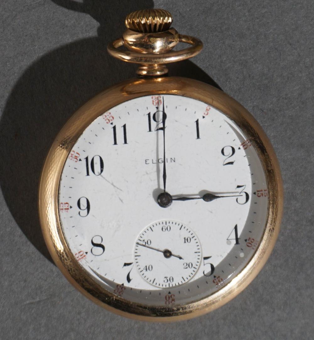 ELGIN GOLD-FILLED OPEN FACE POCKET WATCHElgin