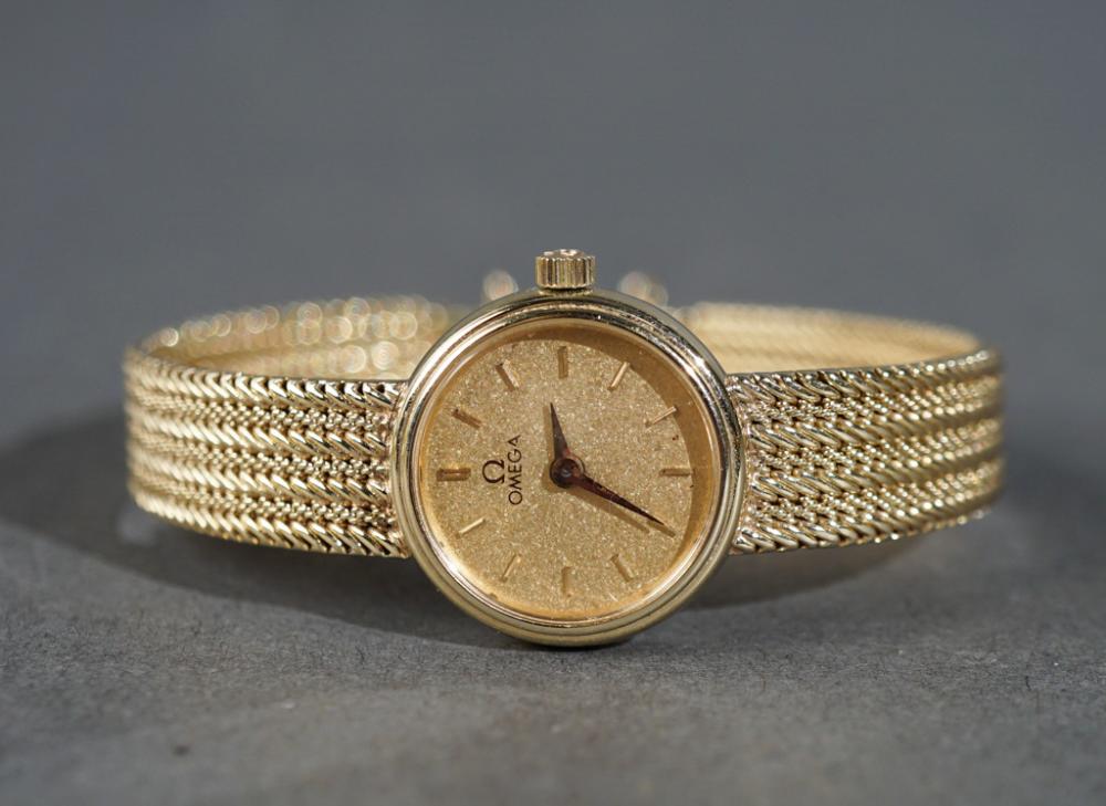 LADIES OMEGA 14-KARAT YELLOW-GOLD QUARTZ