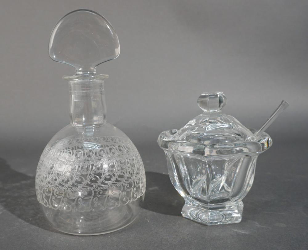 BACCARAT CRYSTAL MUSTARD AND DECANTER  2e7600