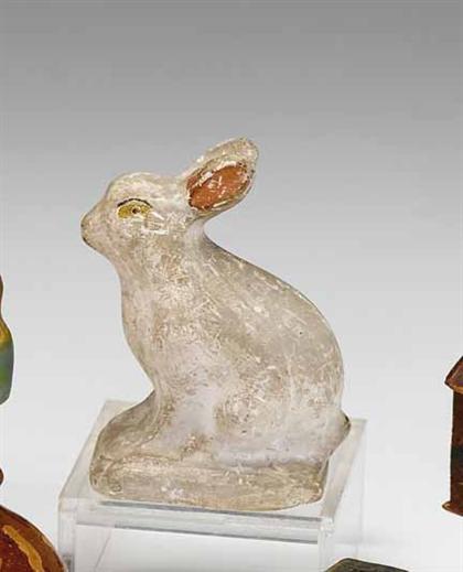 Painted chalkware figure of a rabbit