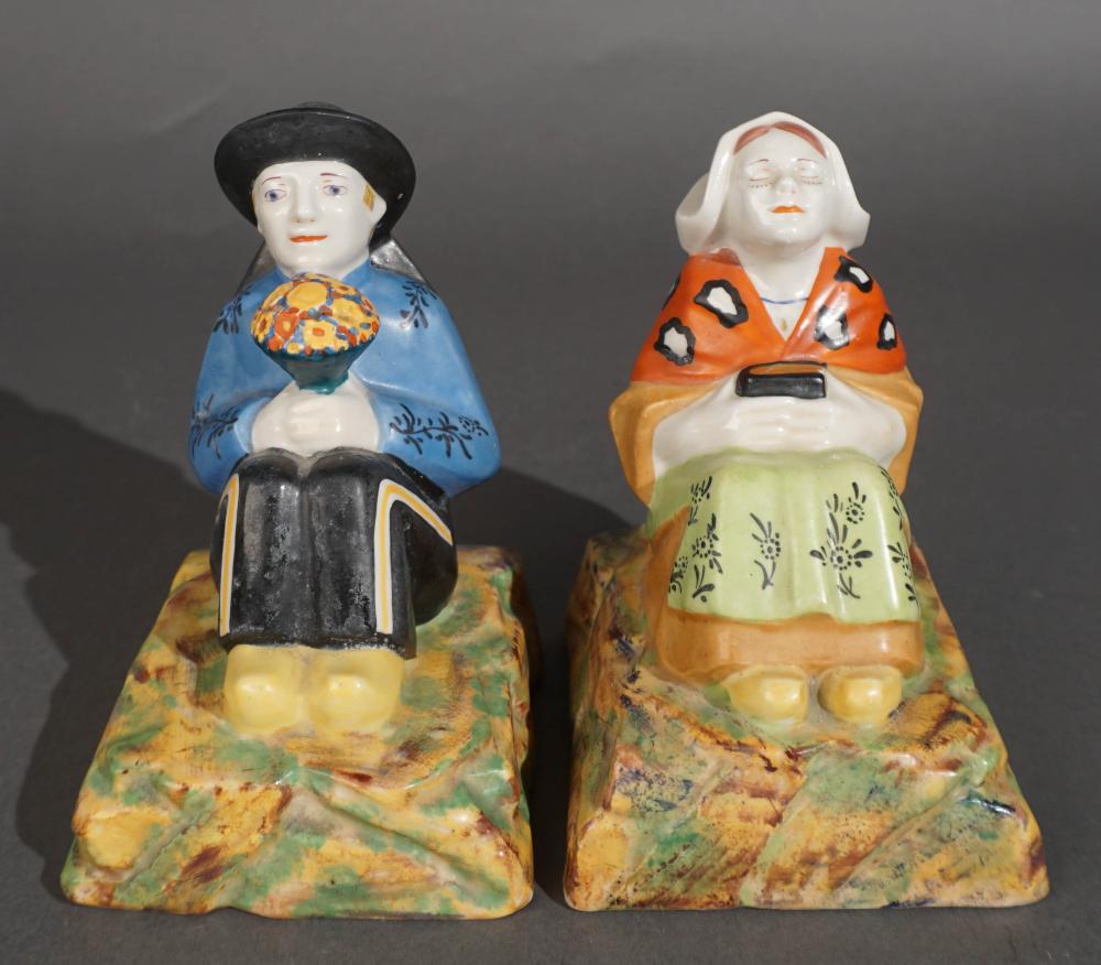 PAIR DESVRES FRANCE FAIENCE BOOKENDS,