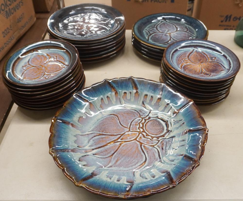 CONTEMPORARY GLAZED CERAMIC PLATES,