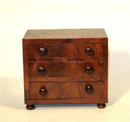 Miniature mahogany chest of drawers