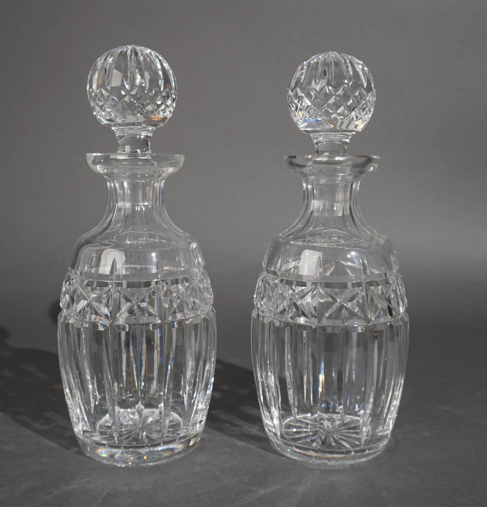 PAIR WATERFORD CUT-CRYSTAL DECANTERS,