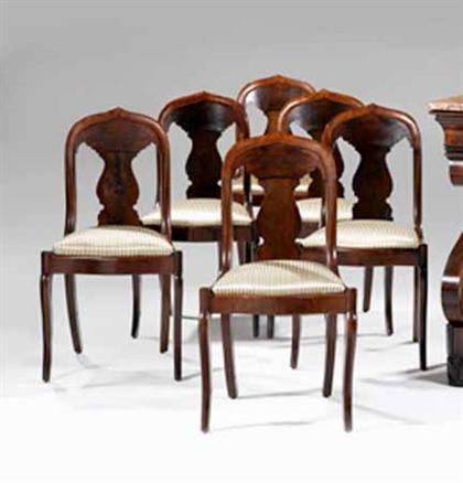 Six mahogany classical side chairs 