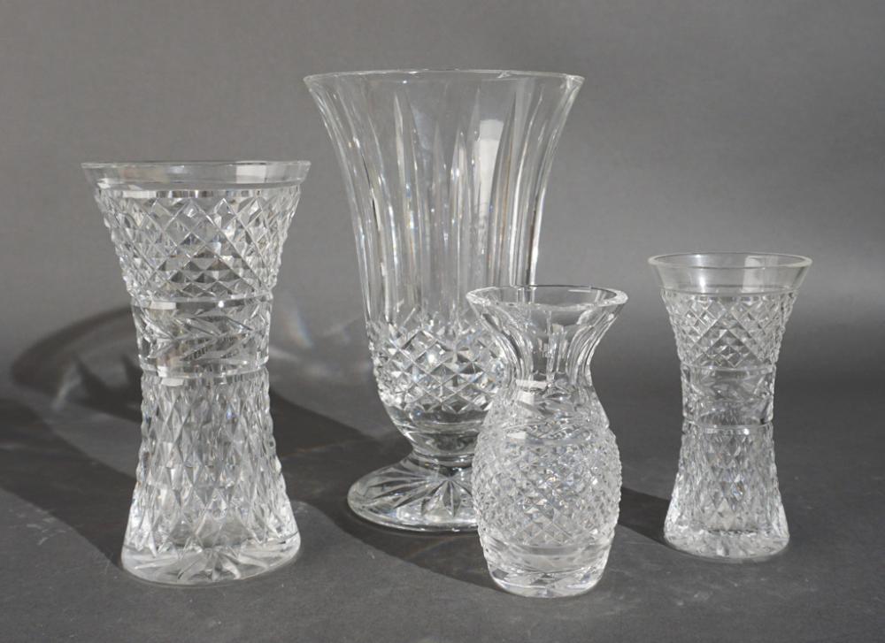 FOUR WATERFORD CRYSTAL VASES H 2e7800