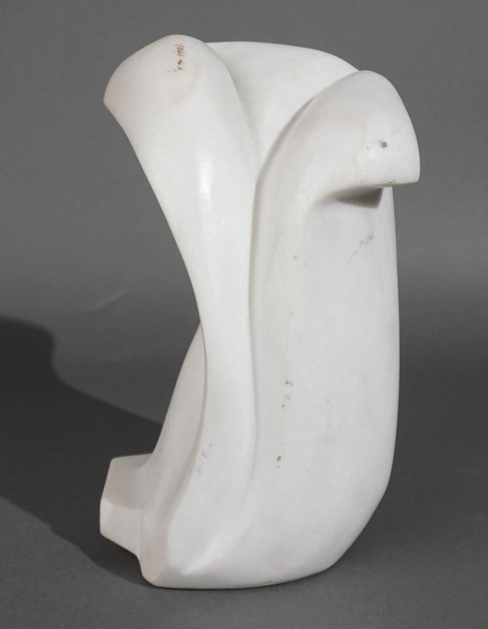 CARVED ALABASTER ABSTRACT SCULPTURE,