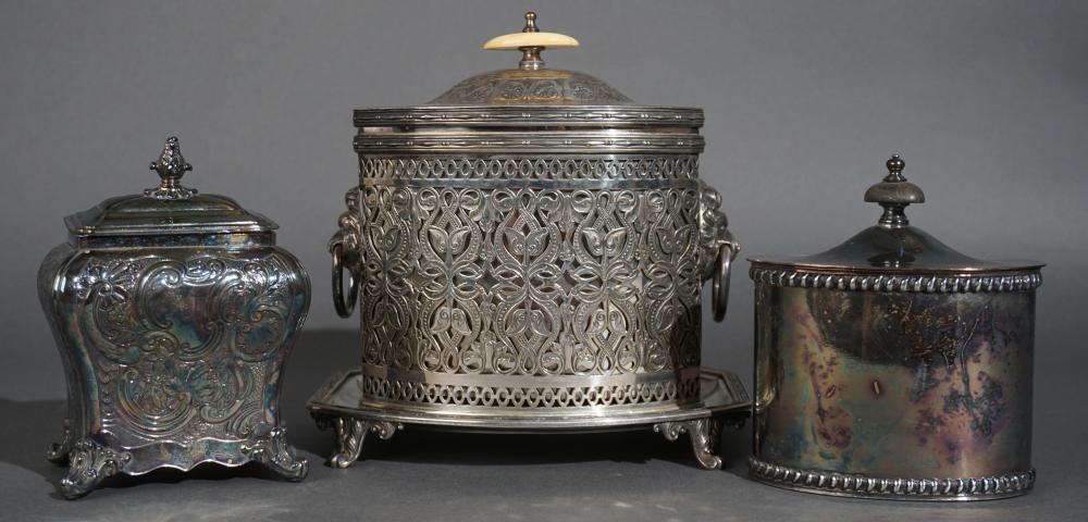 ENGLISH SILVERPLATE BISCUIT JAR