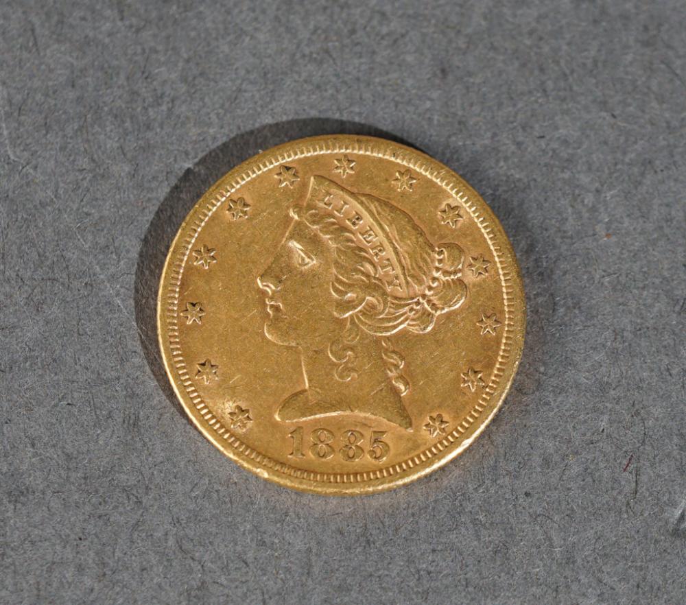 U.S. LIBERTY HEAD 1885-S FIVE-DOLLAR