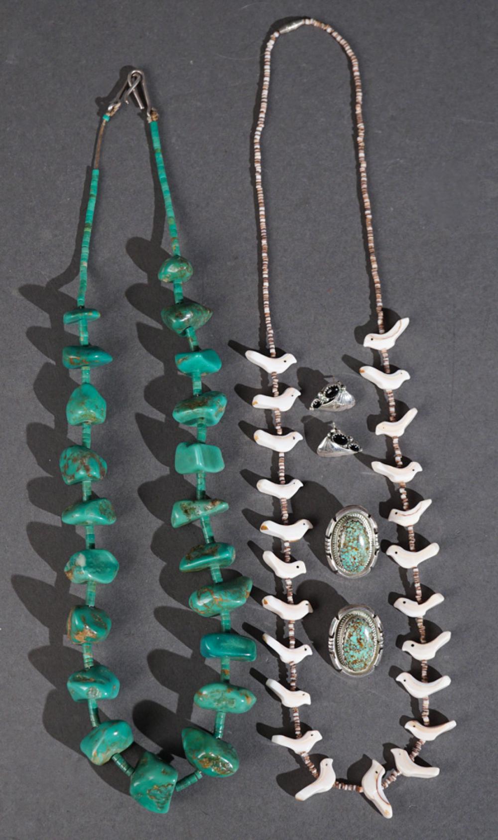 PAIR OF JON MCCRAY SILVER AND TURQUOISE