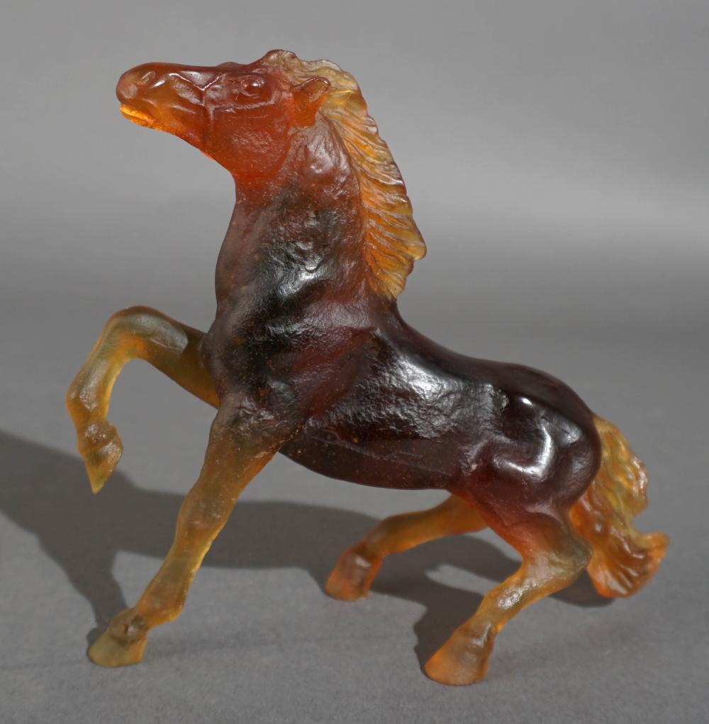 DAUM AMBER GLASS FIGURE OF A HORSE  2e7882