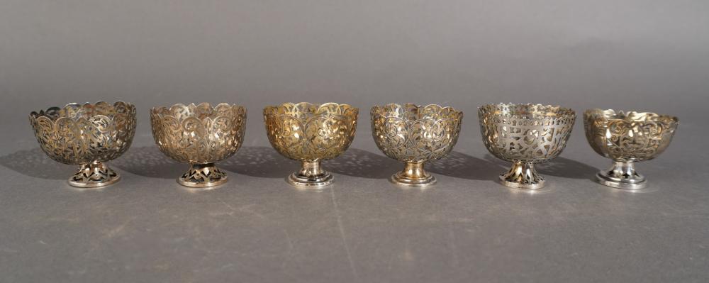 SIX OTTOMAN TURKISH GILT SILVER