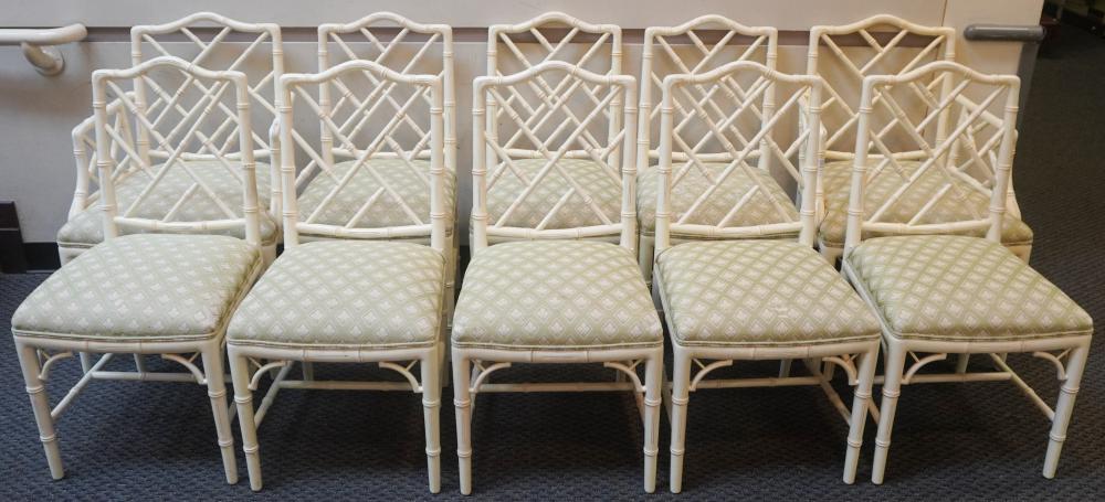 SET OF TEN FAUX BAMBOO DINING CHAIRSSet 2e7955