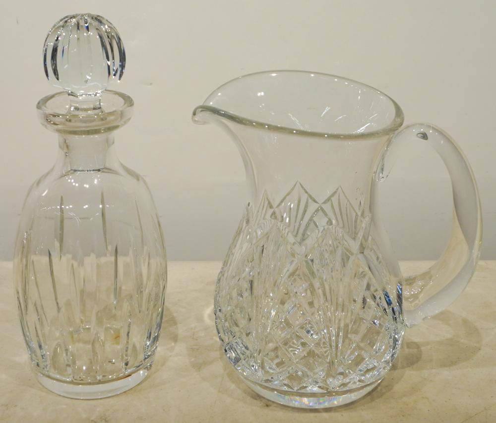 WATERFORD CRYSTAL PITCHER AND DECANTER,