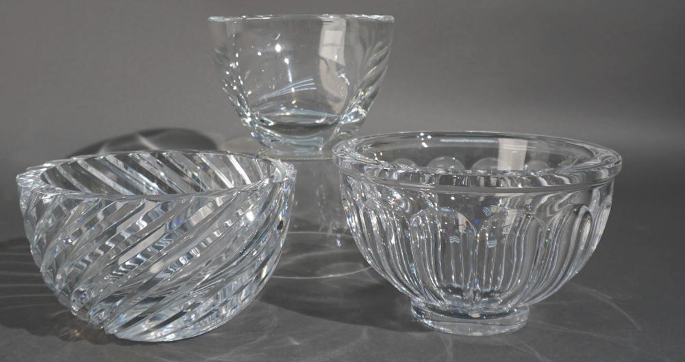 THREE ORREFORS CRYSTAL BOWLS H 2e798e