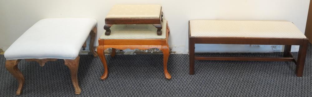 FOUR ASSORTED WOOD UPHOLSTERED 2e7991