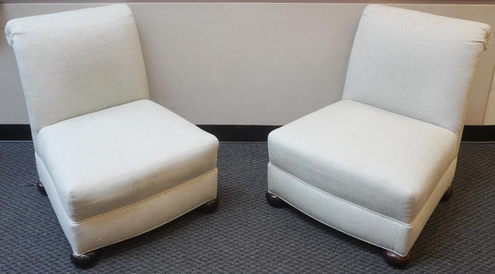 PAIR MODERN WHITE TWEED UPHOLSTERED 2e799f