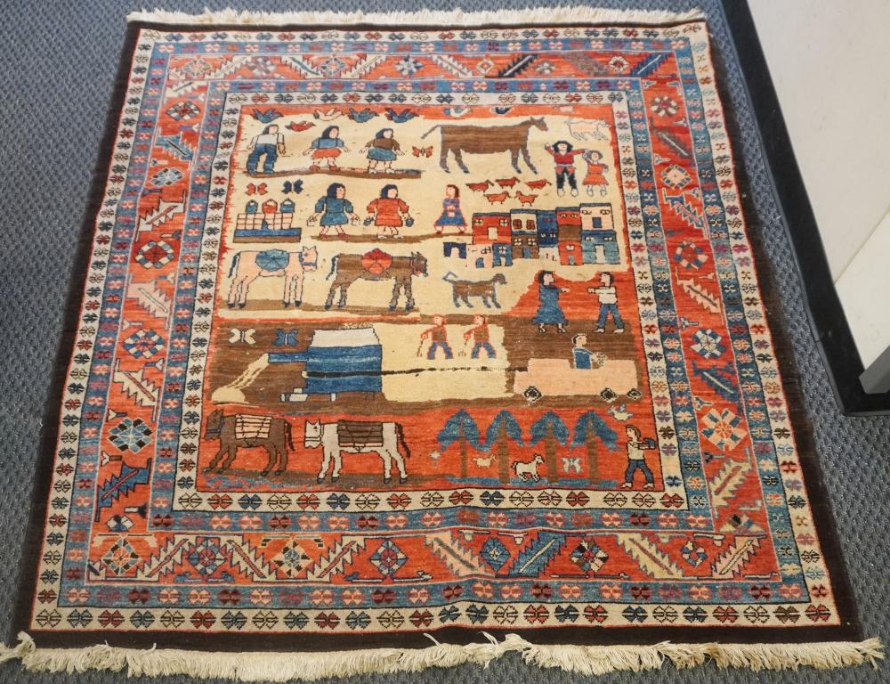 TURKISH PICTORIAL RUG, 6 FT 7 IN