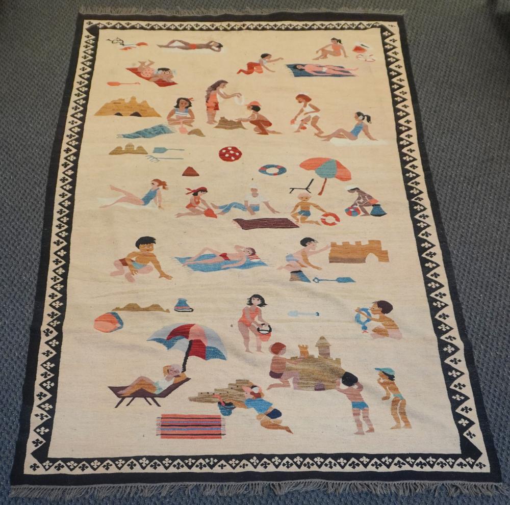 EGYPTIAN PICTORIAL RUG, 9 FT 4