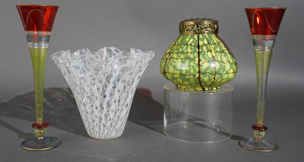 MURANO GLASS HANDKERCHIEF VASE,