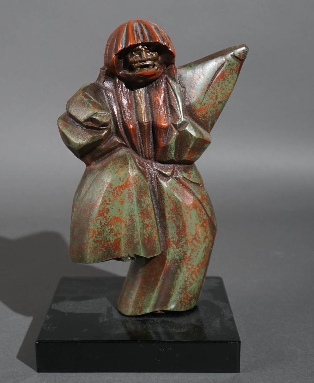 JAPANESE PAINTED METAL FIGURE OF 2e7a17