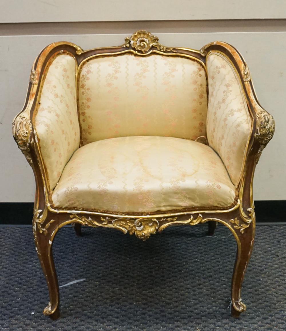 LOUIS XV STYLE PARCEL GILT MAHOGANY