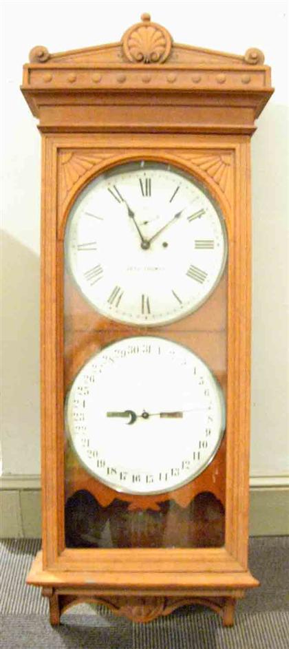 Regulator calendar oak wall clock  