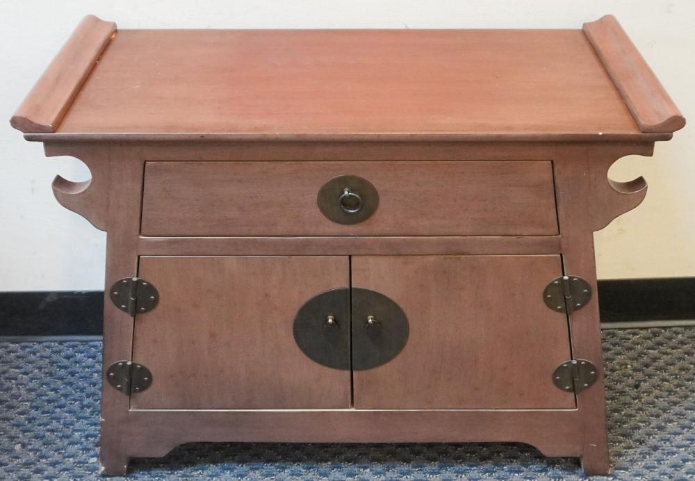MING STYLE MAHOGANY SIDE CABINET,