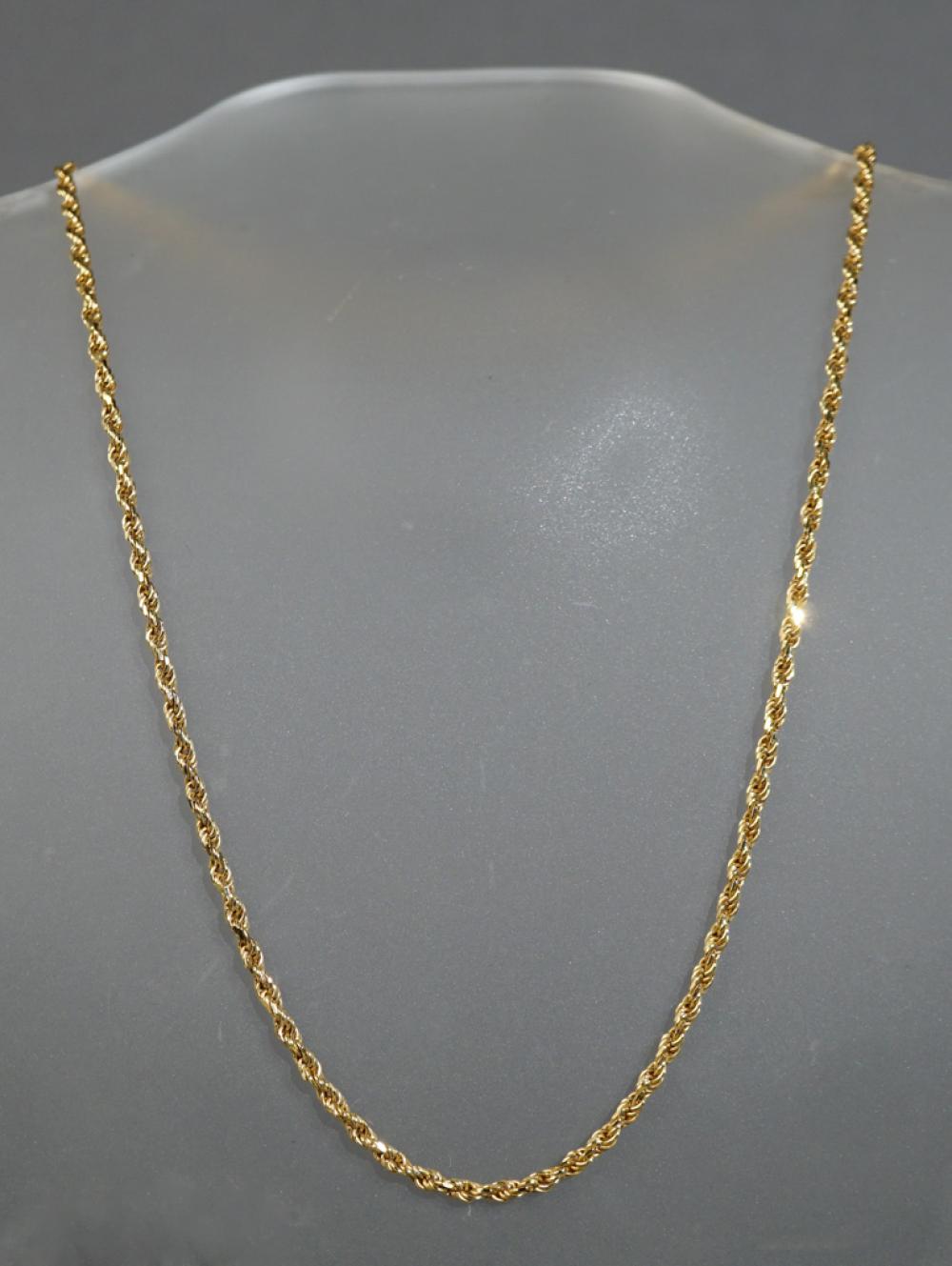 14 KARAT YELLOW GOLD ROPE NECKLACE  2e7ae4