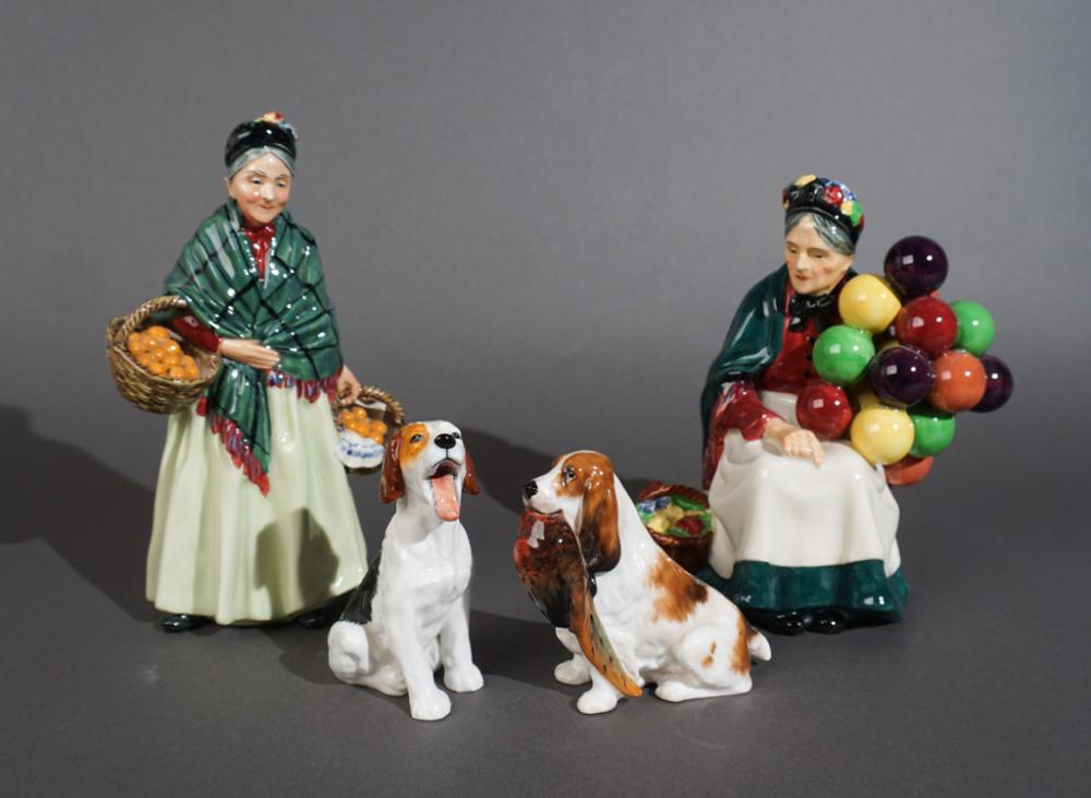 FOUR ROYAL DOULTON PORCELAIN FIGURINES,