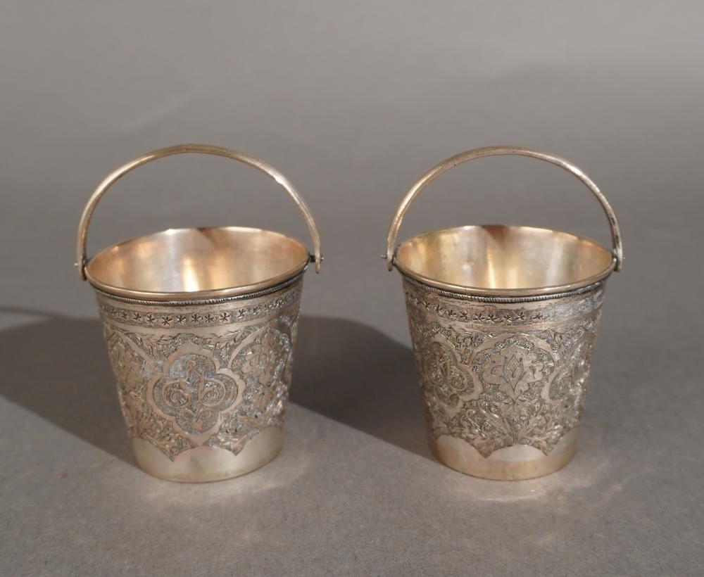 PAIR MIDDLE EASTERN 84-SILVER PAIL-FORM