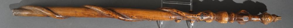 AFRICAN CARVED WOOD WALKING STICK  2e7bcb