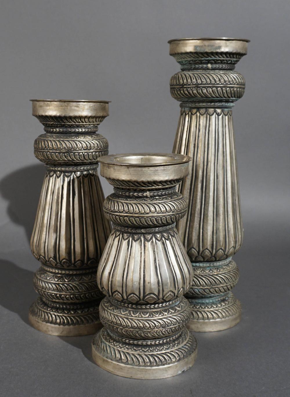 SET OF THREE PROBABLY INDIAN EMBOSSED