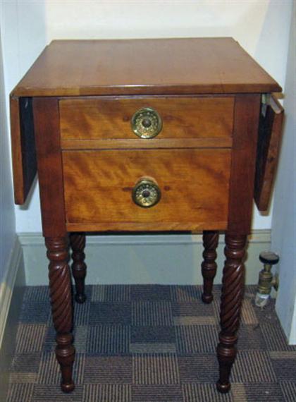 Cherry drop leaf two drawer stand