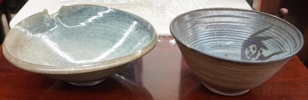 TWO STUDIO POTTERY BOWLS INCLUDING