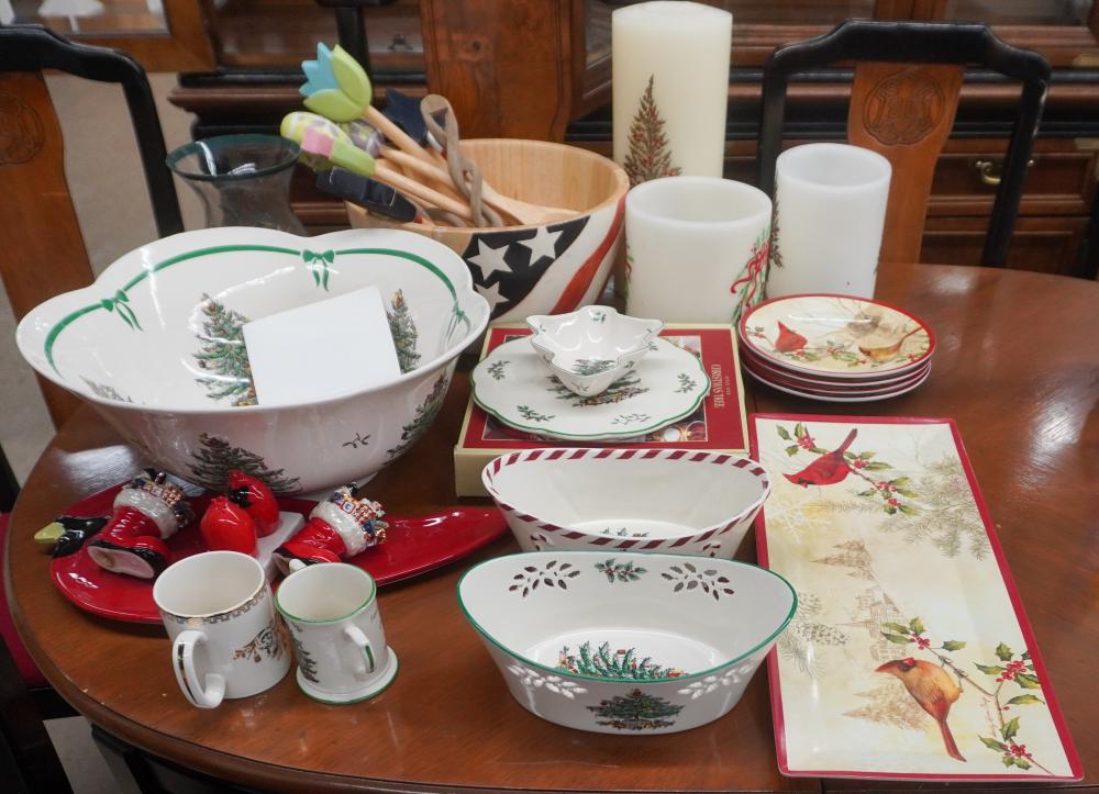 SPODE CHRISTMAS AND OTHER ASSEMBLE PORCELAIN