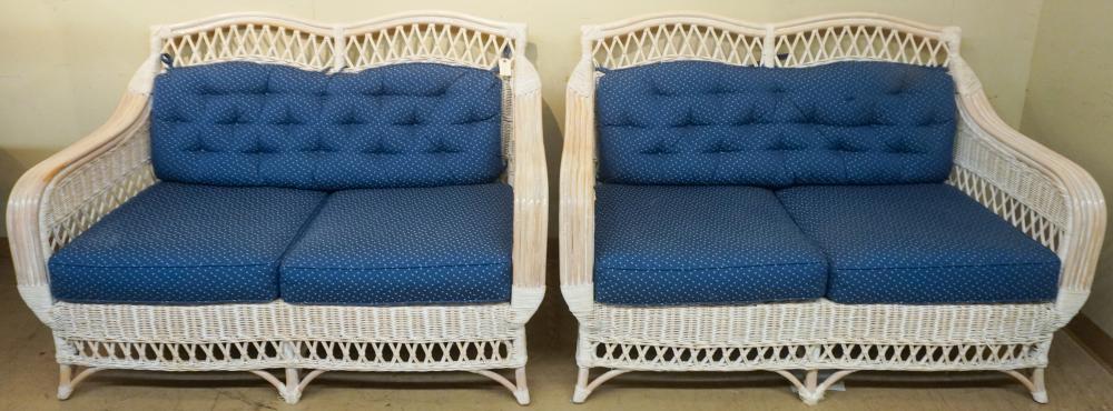 PAIR OF PARTIAL WHITE PAINTED WICKER 2e7cdf