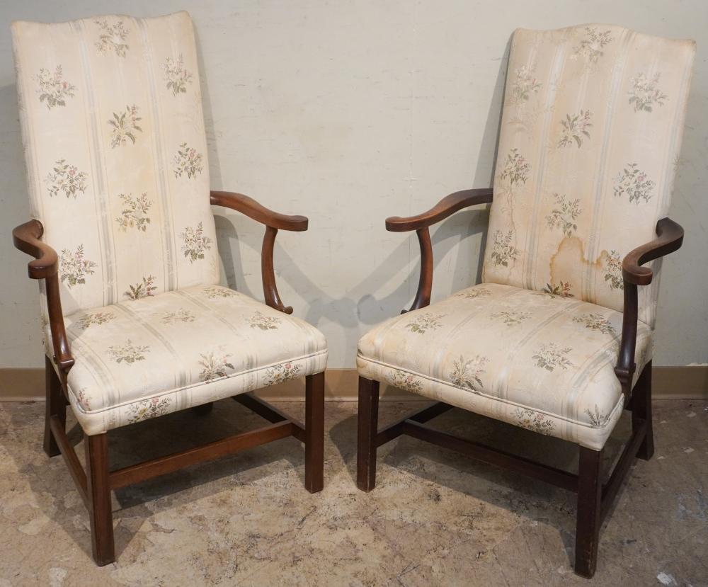 PAIR OF FEDERAL MAHOGANY UPHOLSTERED 2e7cec