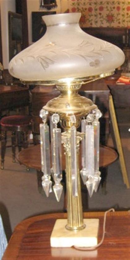 Single brass sinumbra table lamp