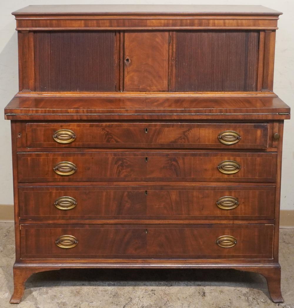 FEDERAL MAHOGANY TWO PART SECRETARY 2e7d04